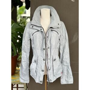 Vintage EDC Women’s Medium Gray Anorak Jacket Full Zipper & Snaps Pockets & Hood